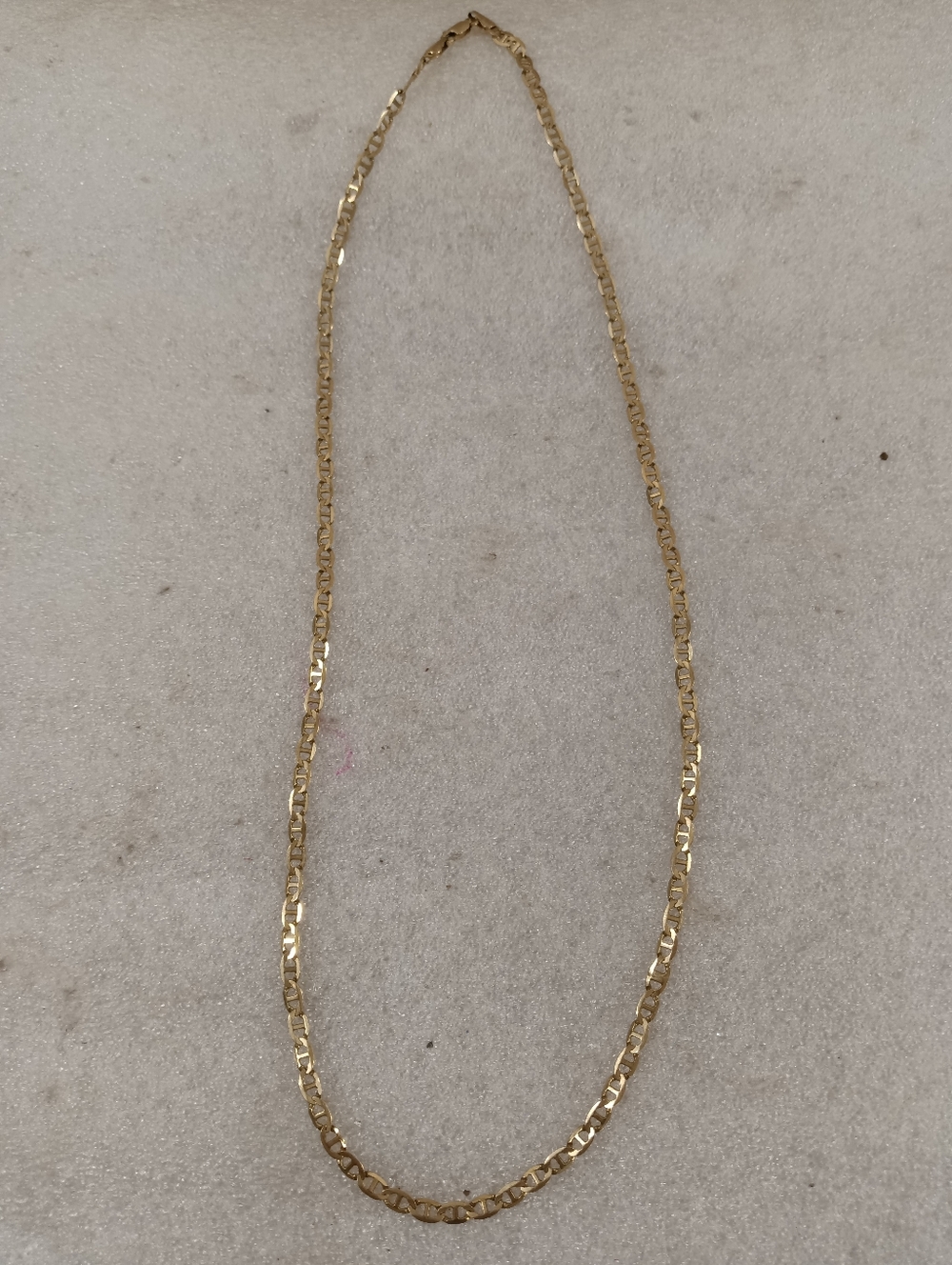 10K Yellow Gold Anchor Mariner Flat Link Chain Necklace 24" 10 Grams